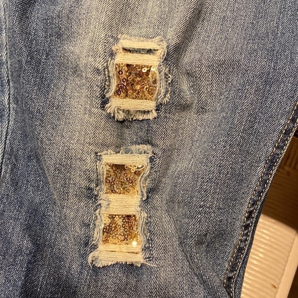 womens Cato solid blue distressed stretch plus size denim jeans size 22W - Picture 5 of 7